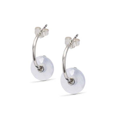 Hanging Petals & Chalcedony Earring Duo