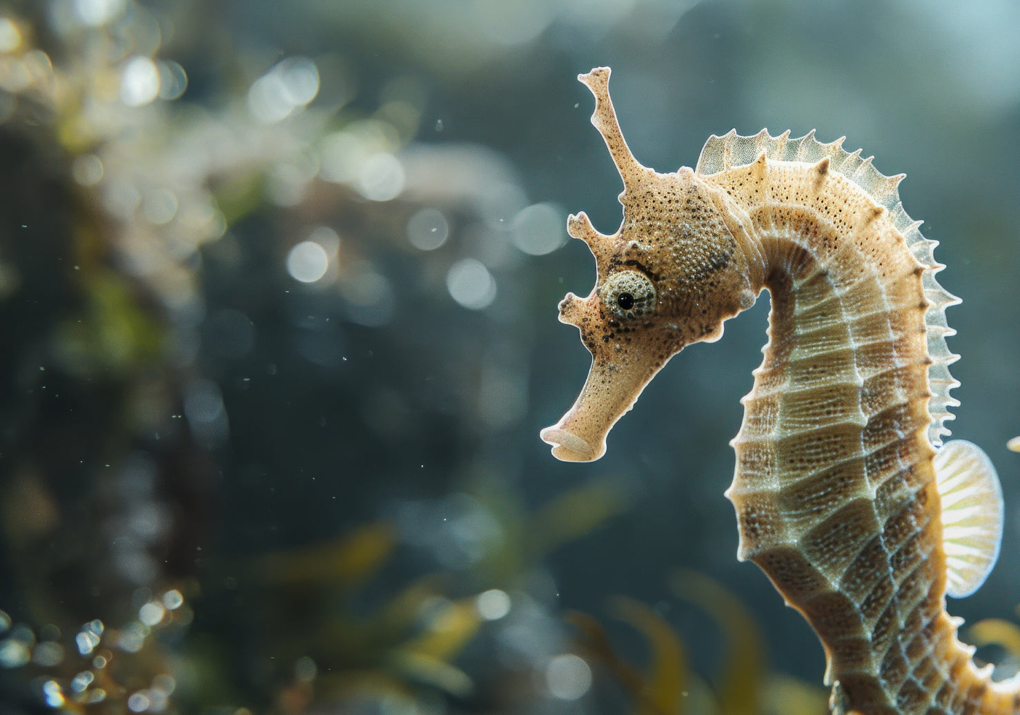 Seahorse in the ocean inspirational image