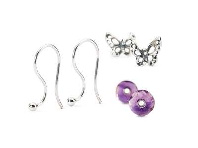 Amethyst & Dancing Butterfly Earring Duo